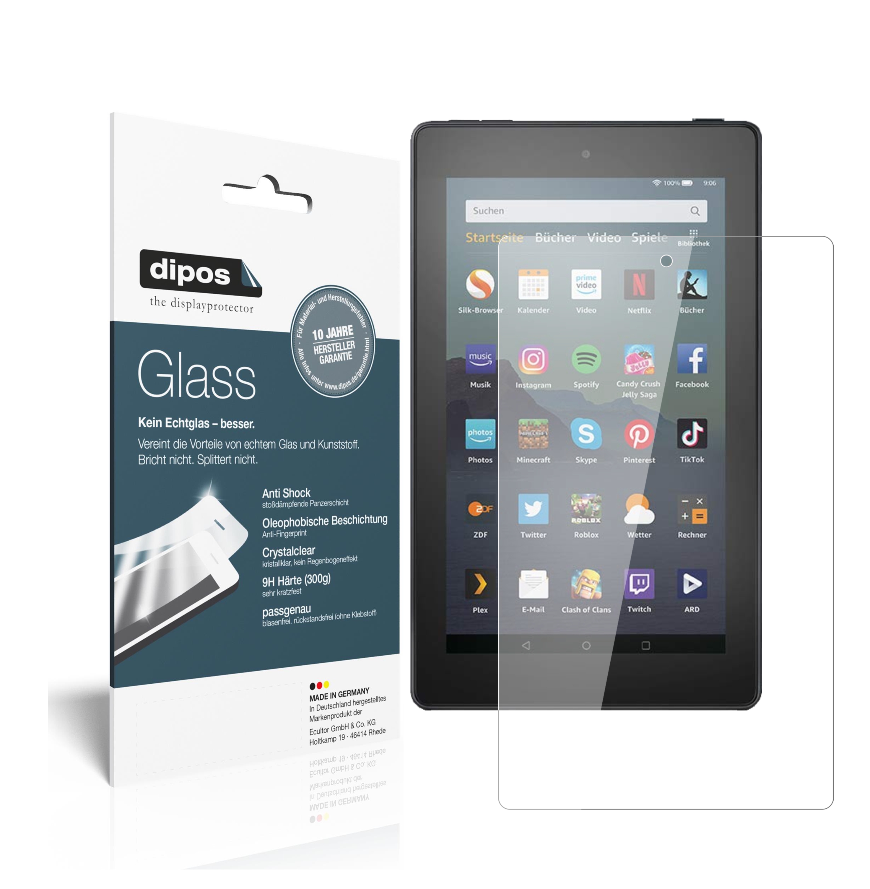 2x amazon fire 7 tablet (2019) glass screen protector flexible glass eBay