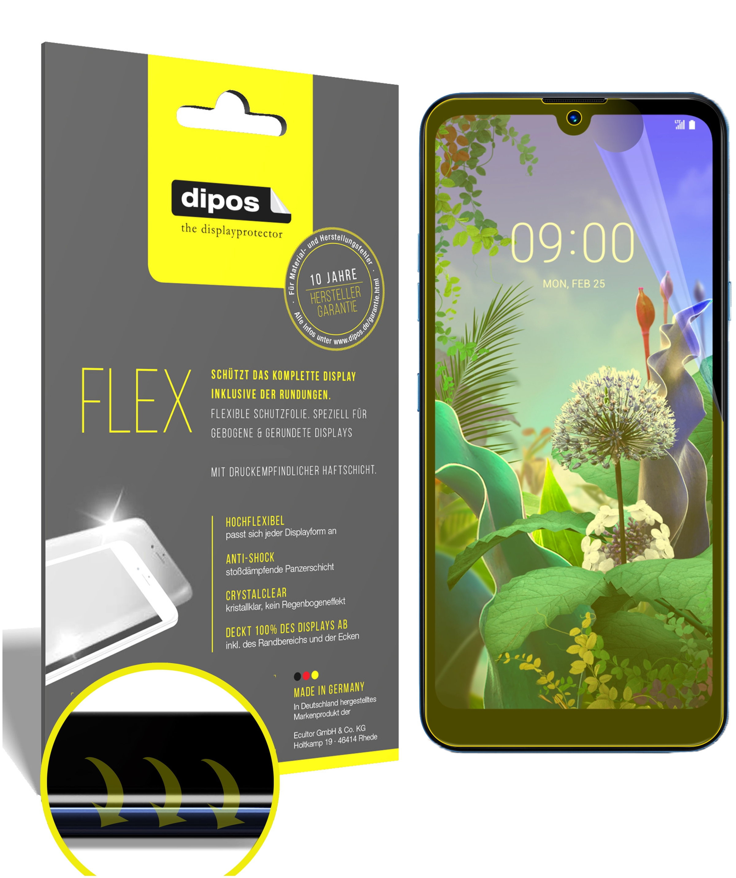 Dipos 2 Pellicole Protettive Crystalclear Per LG Q60 - Protezione Schermo Taglio Laser, Made In Germany