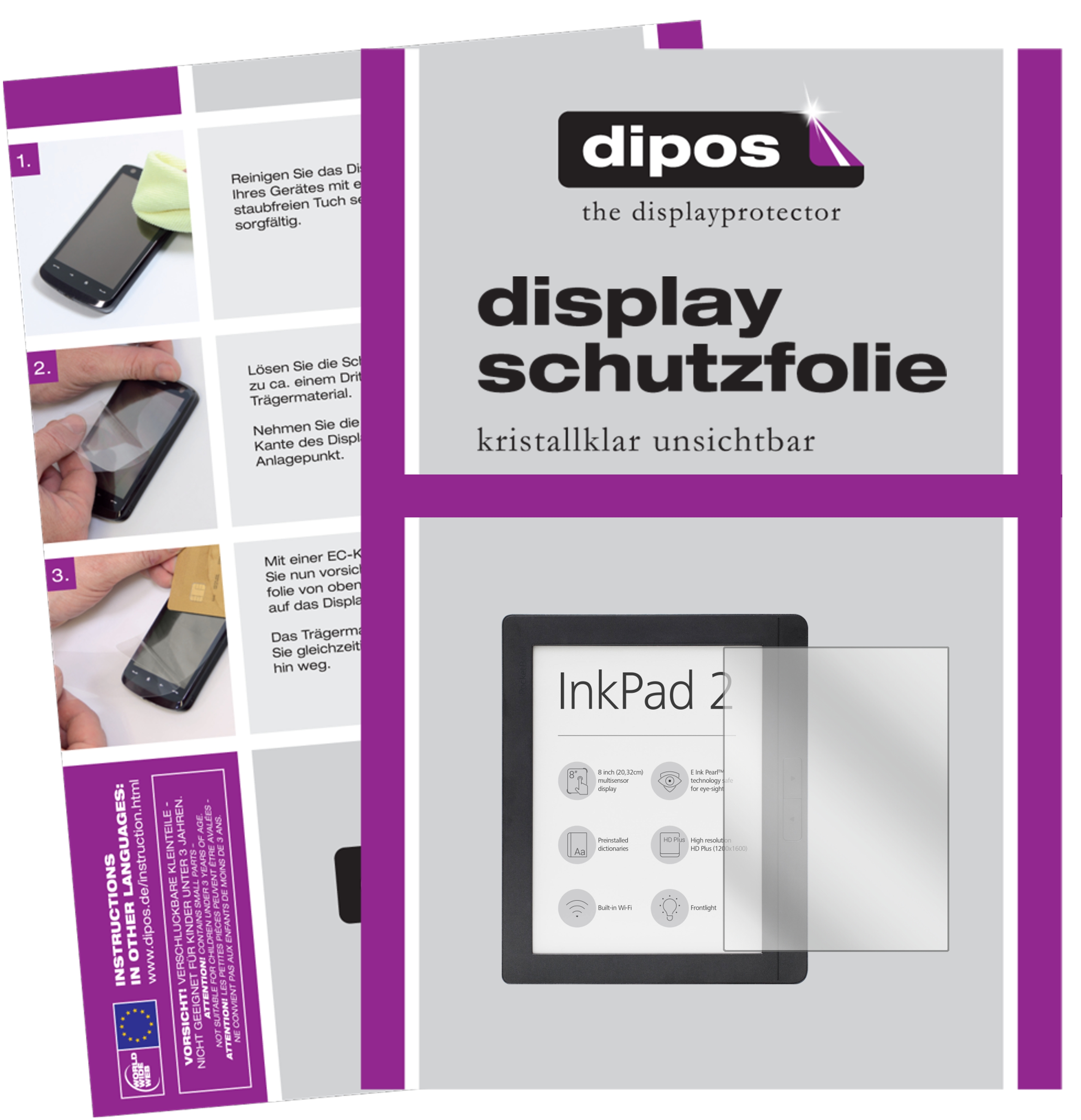 2x Pellicola Protettiva Dipos Crystalclear Per Nokia 2.2, Trasparente, Anti-Graffio, Made In Germany - 3