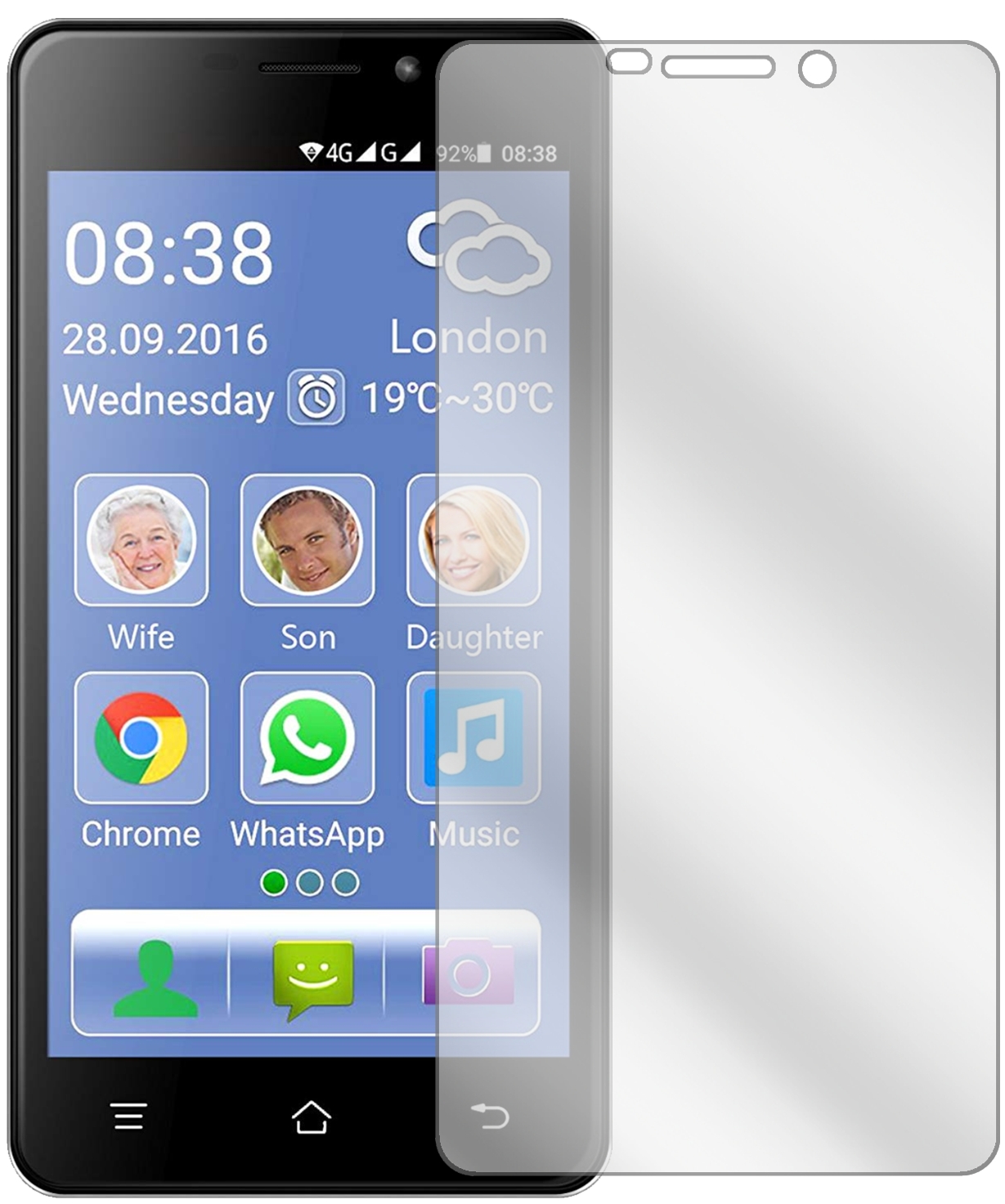 Dipos Pellicola Protettiva Per Switel ESmart M2 (2 Pezzi) - Crystalclear, Made In Germany, Taglio Laser, Anti Graffio - 4