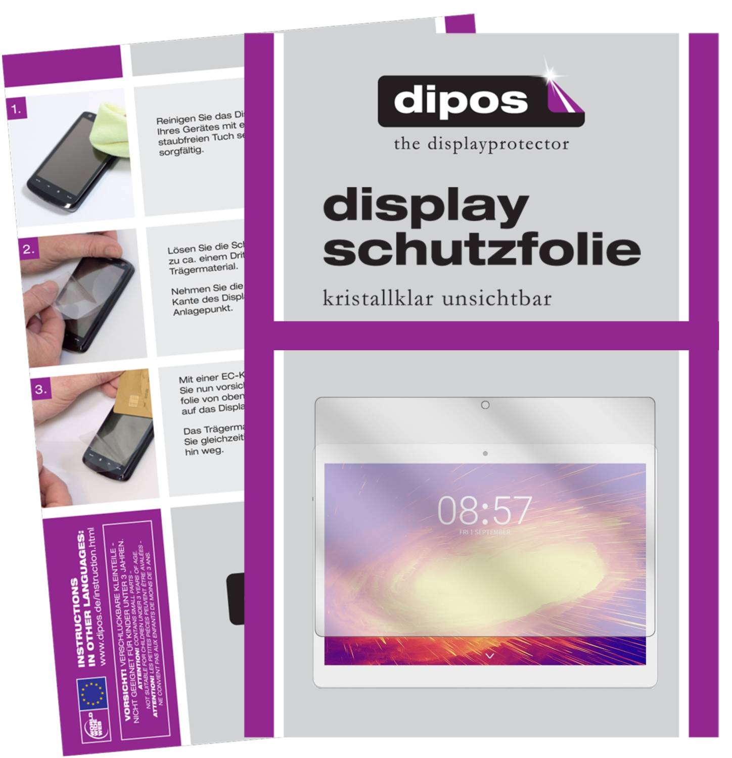 dipos I 2x Pellicola Protettiva compatibile con Carpe Iter Pad V4B Pellicola di Protezione cristallo