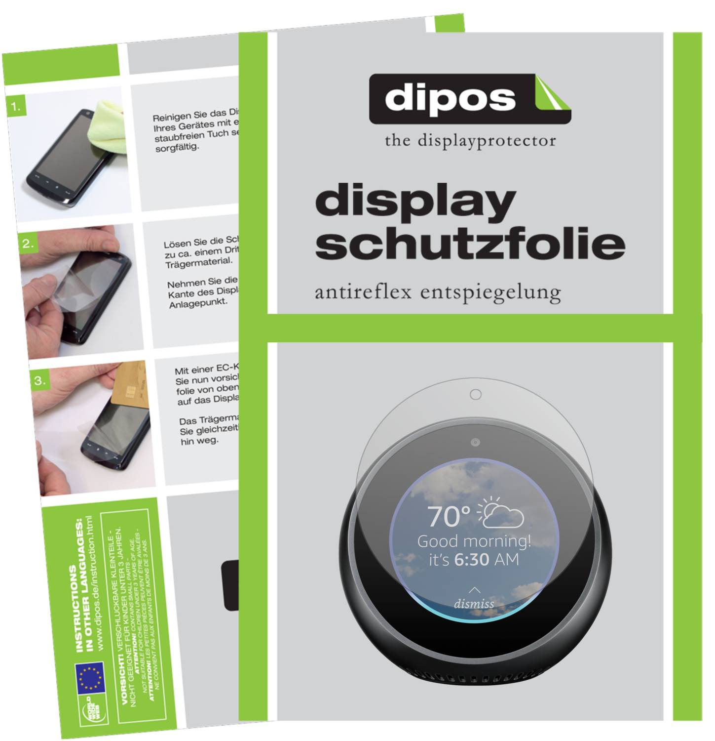 Dipos Pellicola Protettiva Antiriflesso (2 Pezzi) Per Amazon Fire 2015 - Opaca, Anti-impronte, Made In Germany, Taglio Laser Di Precisione - 2