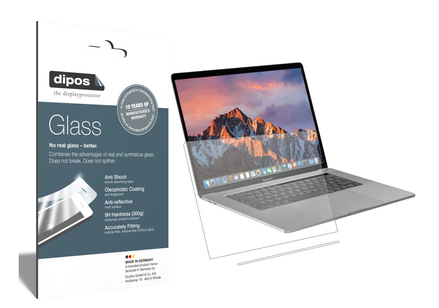 2x Screen Protector for Apple MacBook Pro 15 inch (2019) Touchbar matte