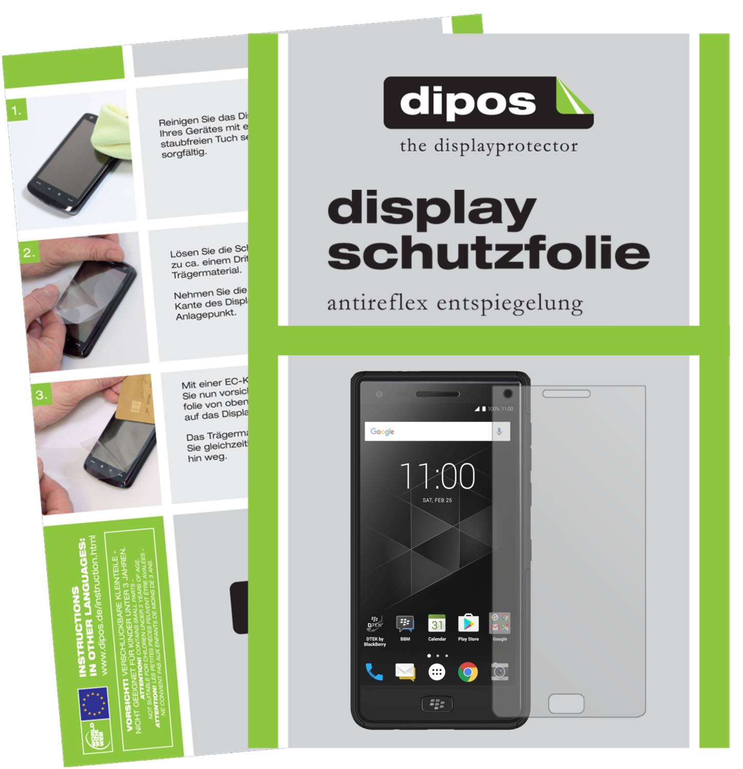 2x Pellicola per Blackberry Motion Protettiva Protezione Flessibile 9H dipos