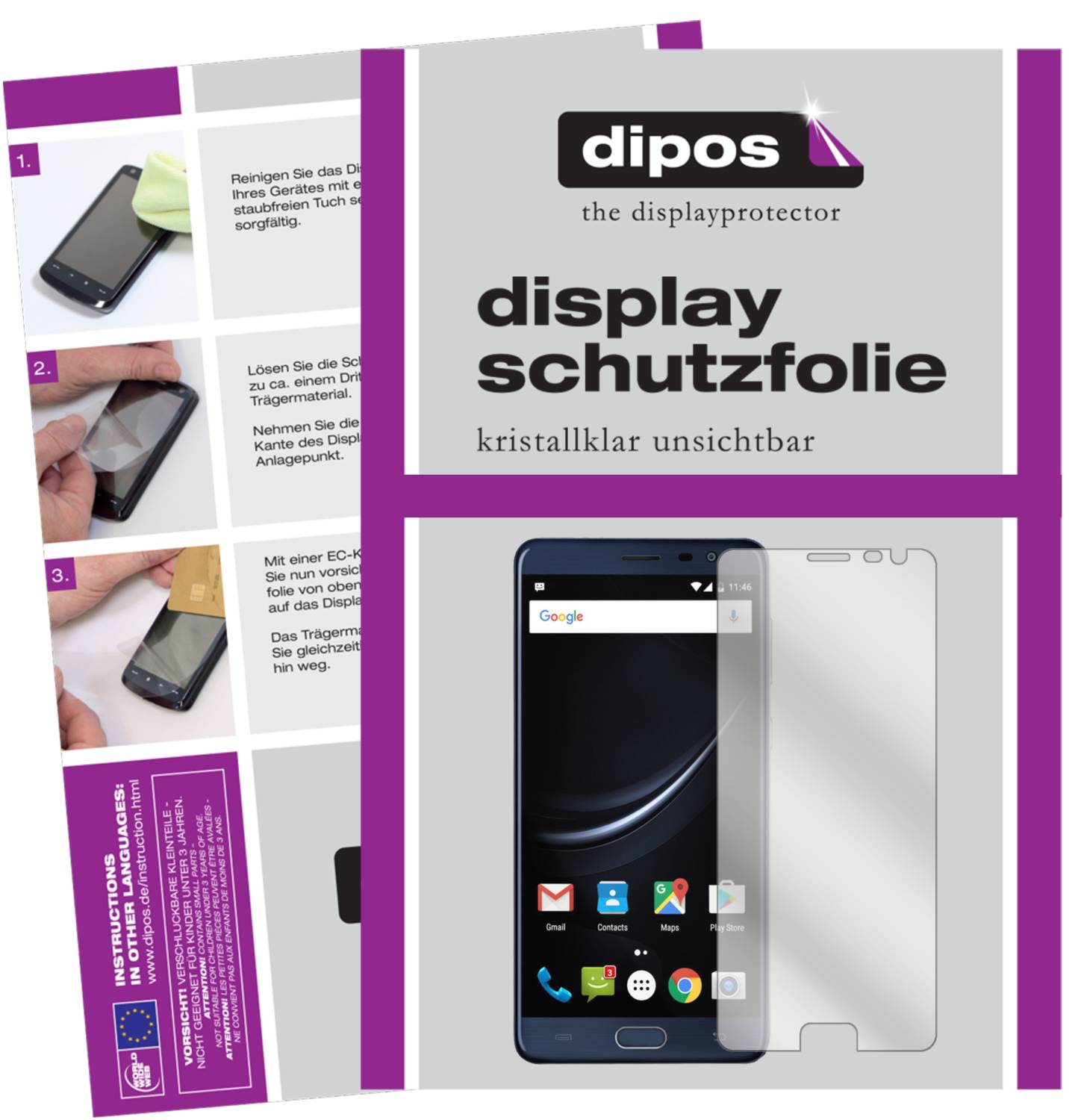 Dipos 2 Pellicole Protettive Cristallo Per Cubot Cheetah 2: Protezione HD Anti-Graffio, Made In Germany