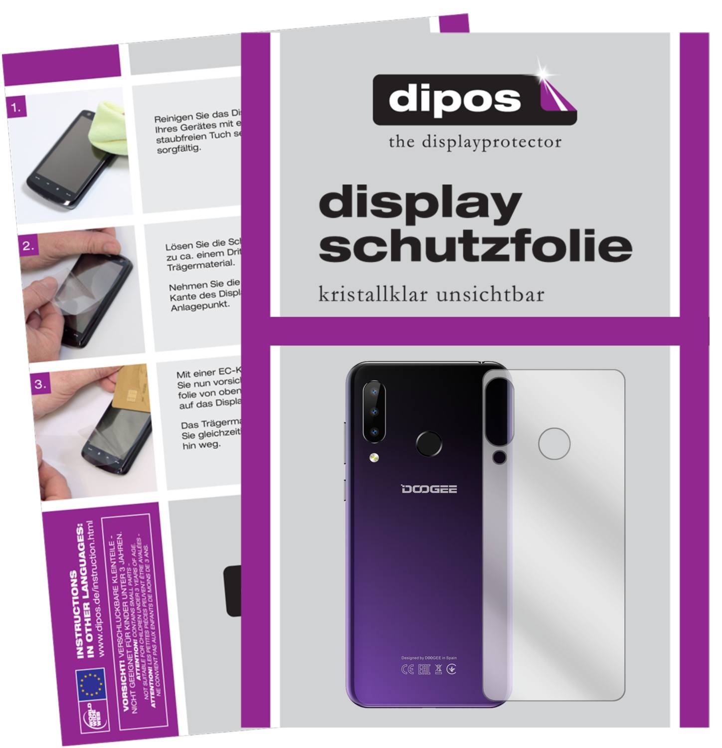 2x Pellicola Protettiva per Doogee X95 (2020) , rivestimento al 100%, Protezione