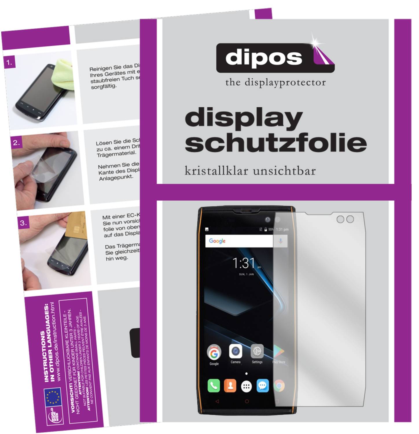 dipos I 2X Pellicola Protettiva antiriflesso Compatibile con Doogee S50