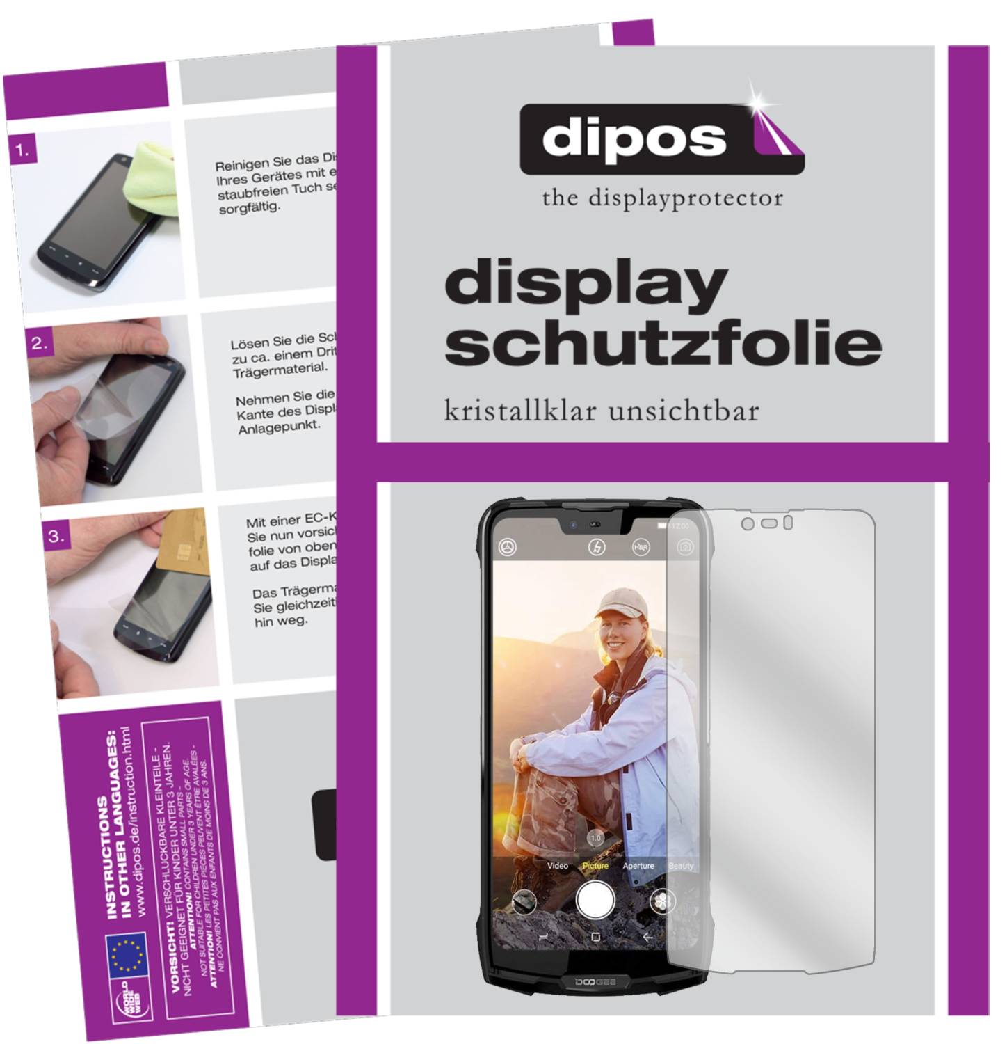 2 Pellicole Protettive Per Elephone S8 | Cristallo Trasparente Anti Graffio | Dipos Made In Germany