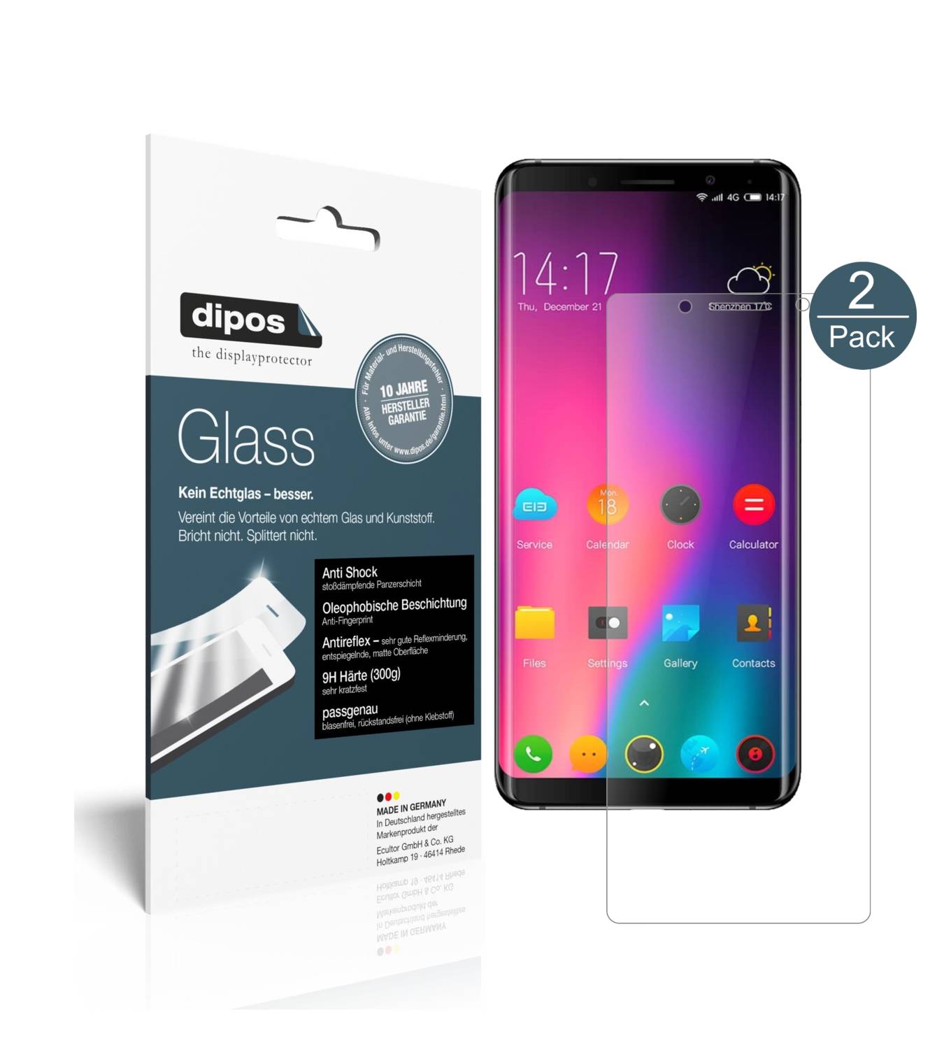 2x Pellicola per Nokia 1 Protettiva Protezione opaco Vetro Flessibile 9H dipos