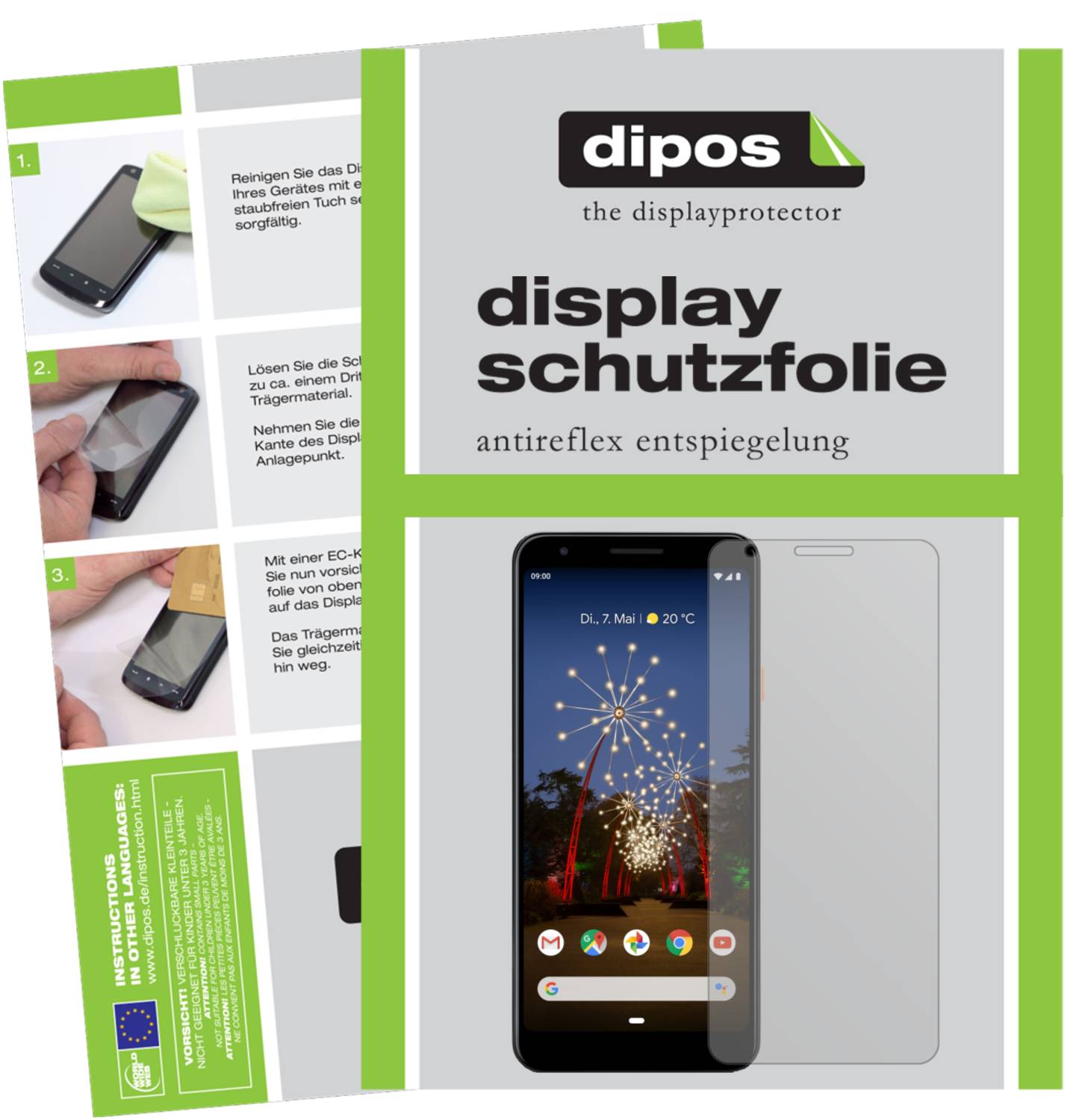 Dipos 6 Pellicole Protettive Per Google Pixel 3a XL - Crystalclear Taglio Laser - Made In Germany - Anti Graffio E Anti Impronta