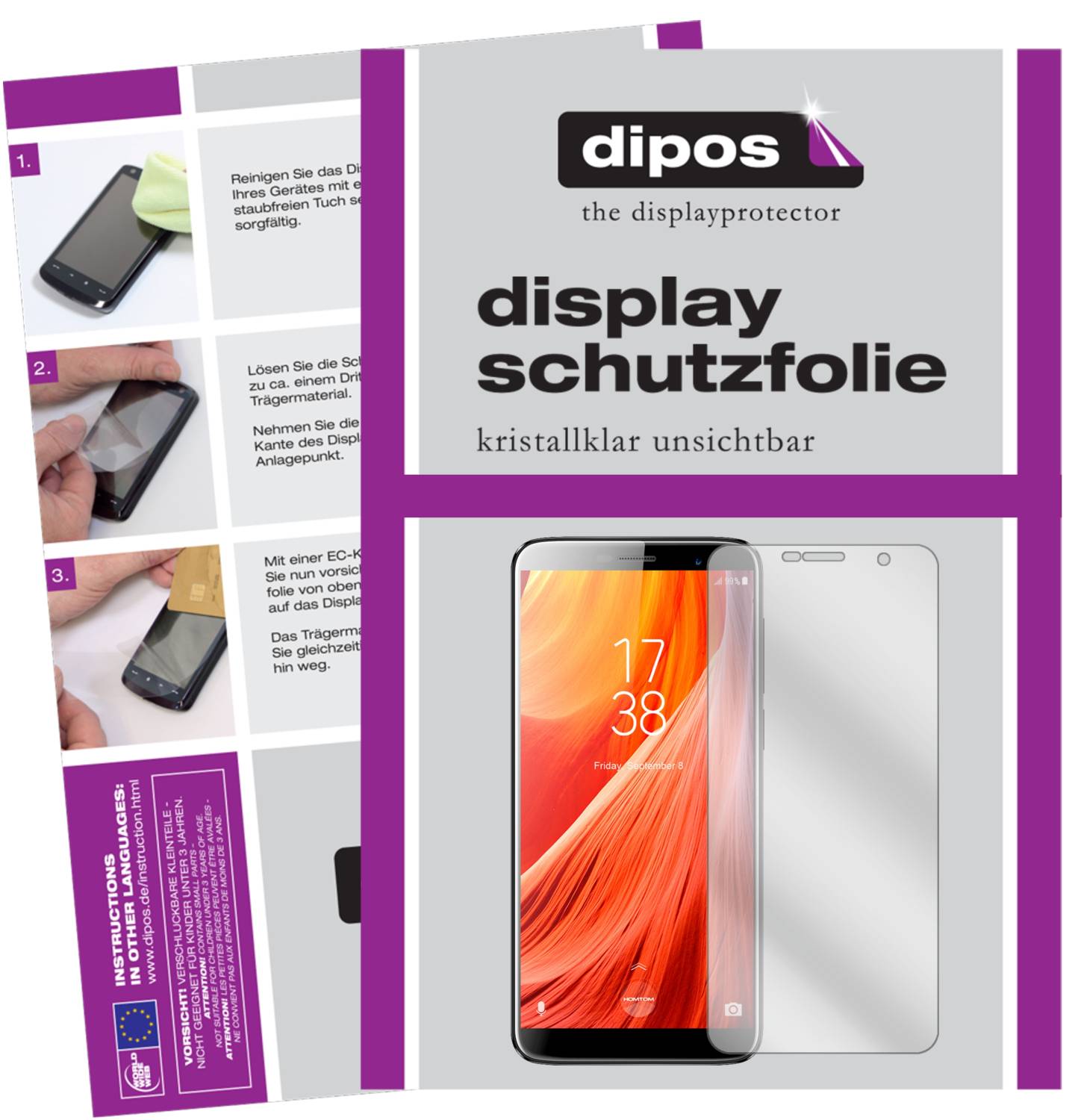 Pellicola Protettiva Dipos Crystalclear Per LG Q6 – Confezione Da 6, Taglio Laser, Made In Germany, Anti Graffio - 4