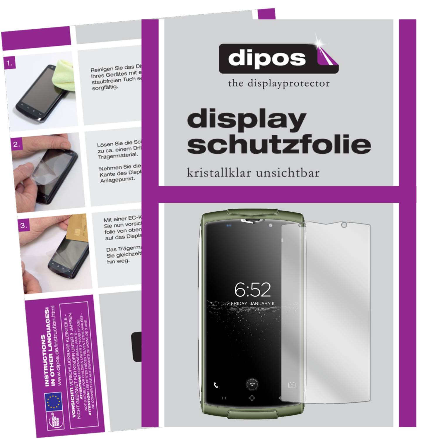 6x Pellicola per HomTom ZOJI Z9 Protettiva Protezione Schermo Cristallo