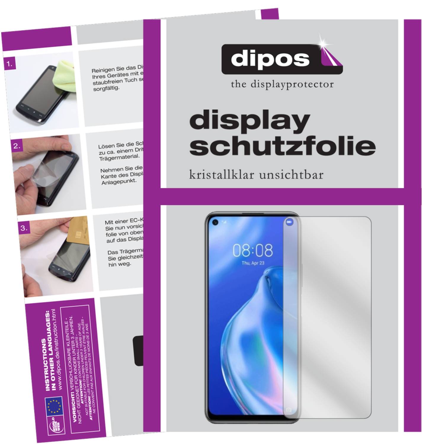 dipos I 3X Pellicola Protettiva Compatibile con Honor 8