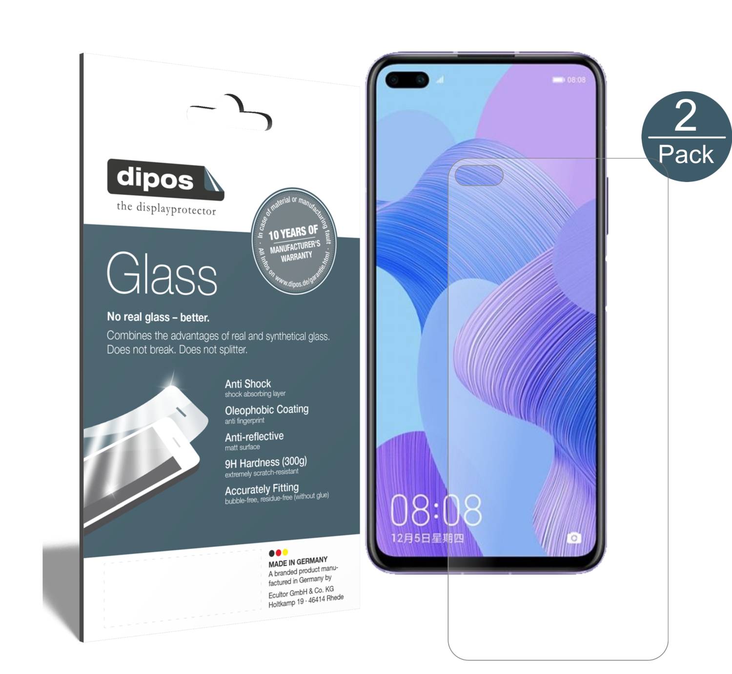 Dipos Pellicola Protettiva Crystalclear Per Huawei Honor V9: Confezione Da 2, Anti-graffio, Applicazione Senza Bolle, Made In Germany - 4