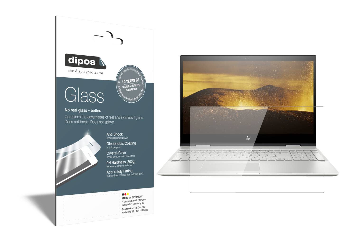 2x Screen Protector for HP Envy X360 13.3 Zoll Flexible Glass 9H dipos