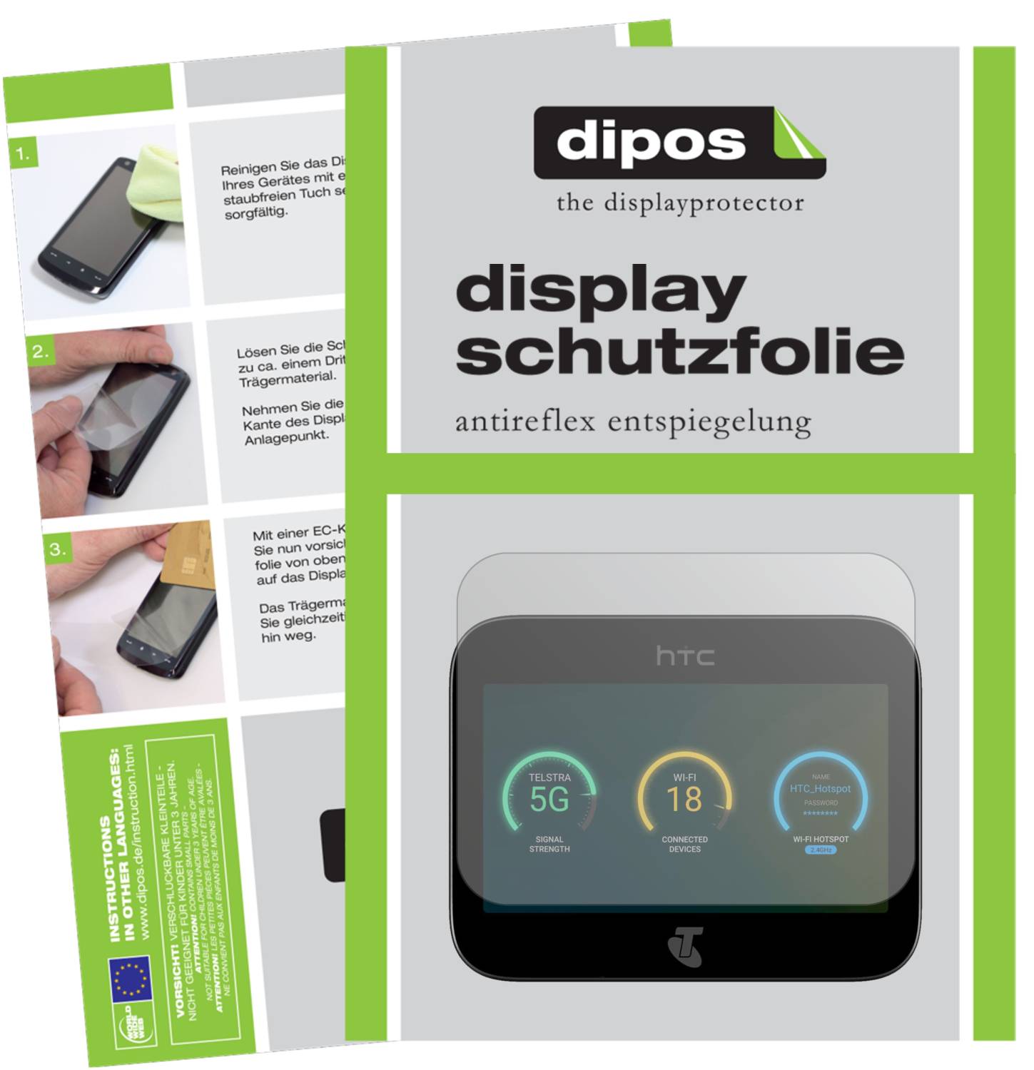 DIPOS - 2x Pellicola Protettiva Antiriflesso Compatibile Con