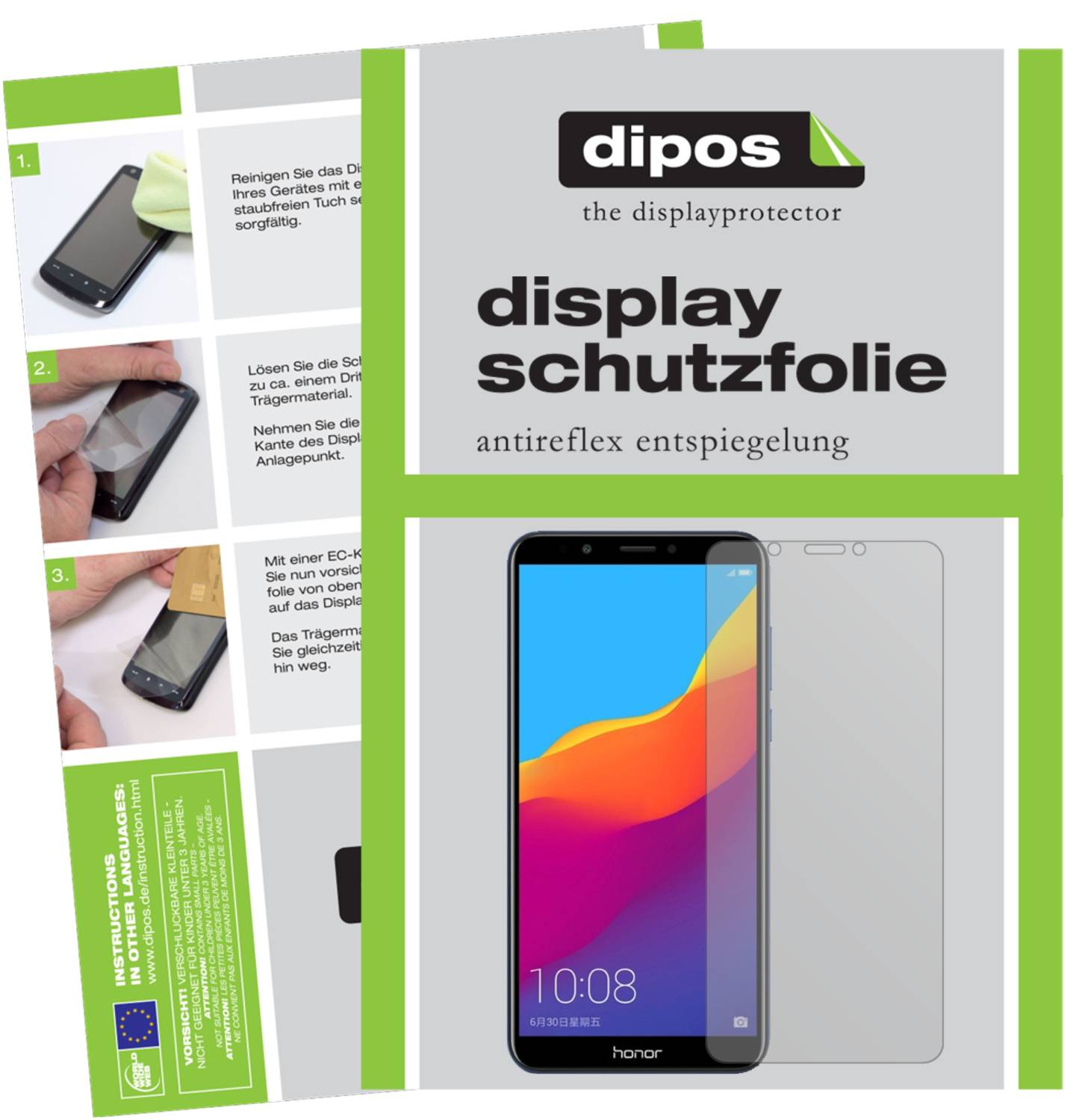 Dipos 3+3 Pellicole Protettive Antiriflesso Per Huawei Honor 6 Plus - Opache E Anti-Impronta - Made In Germany