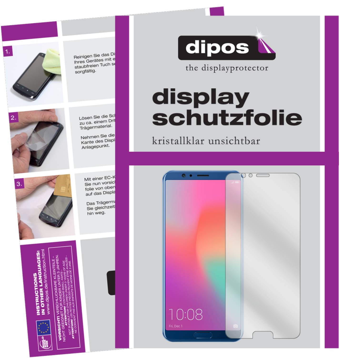 6x Pellicola per Huawei Porsche Design Mate 20 RS Protettiva Protezione Schermo