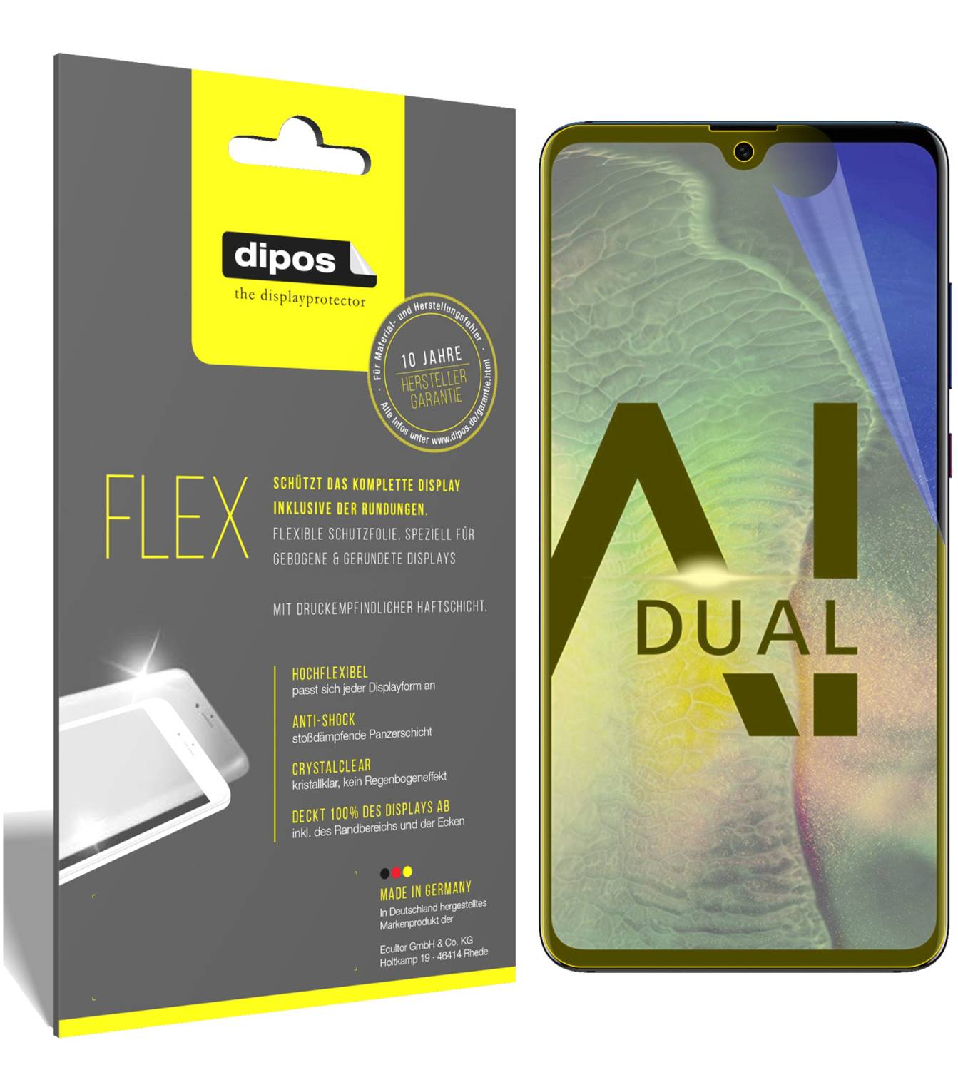 dipos I 3+3X Pellicola Protettiva Compatibile con Huawei Mate 20