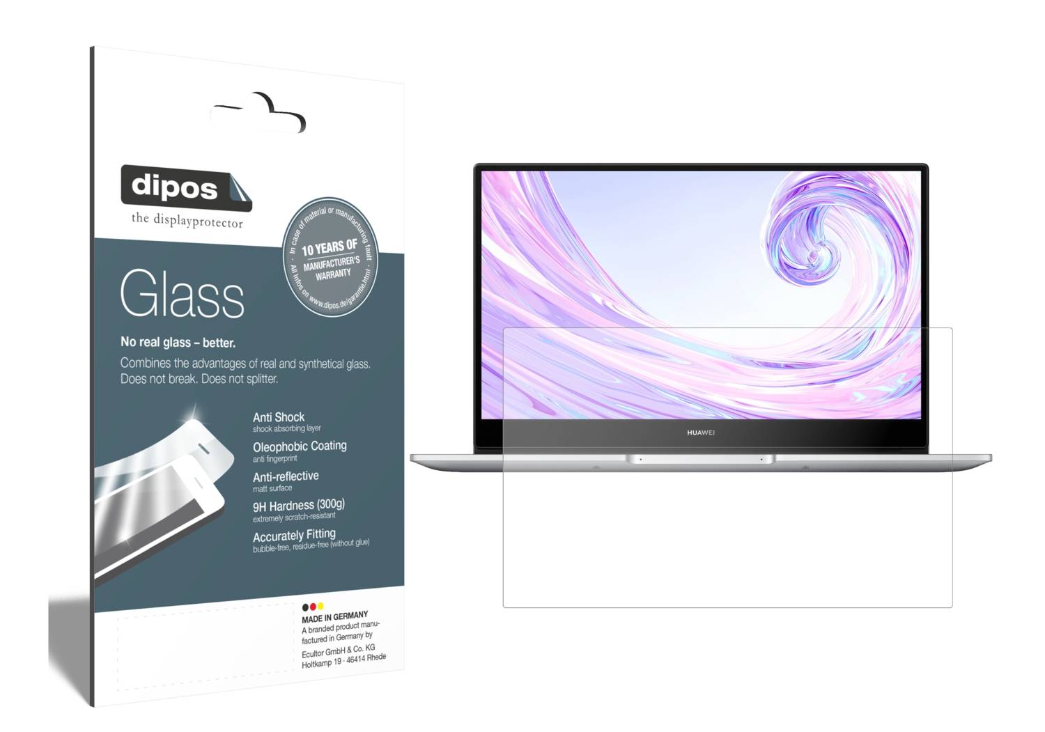 Dipos 2x Pellicola Protettiva Antiriflesso Per Huawei MateBook X, Opaca, Anti Impronte, Made In Germany - 2