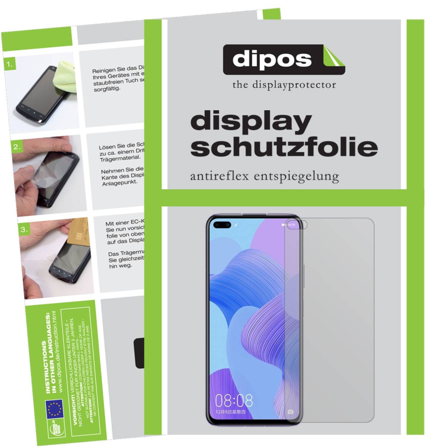Dipos I 6X Pellicola Protettiva Antiriflesso Per Huawei P8 - Opaca, Anti-Impronta, Taglio Laser - Made In Germany