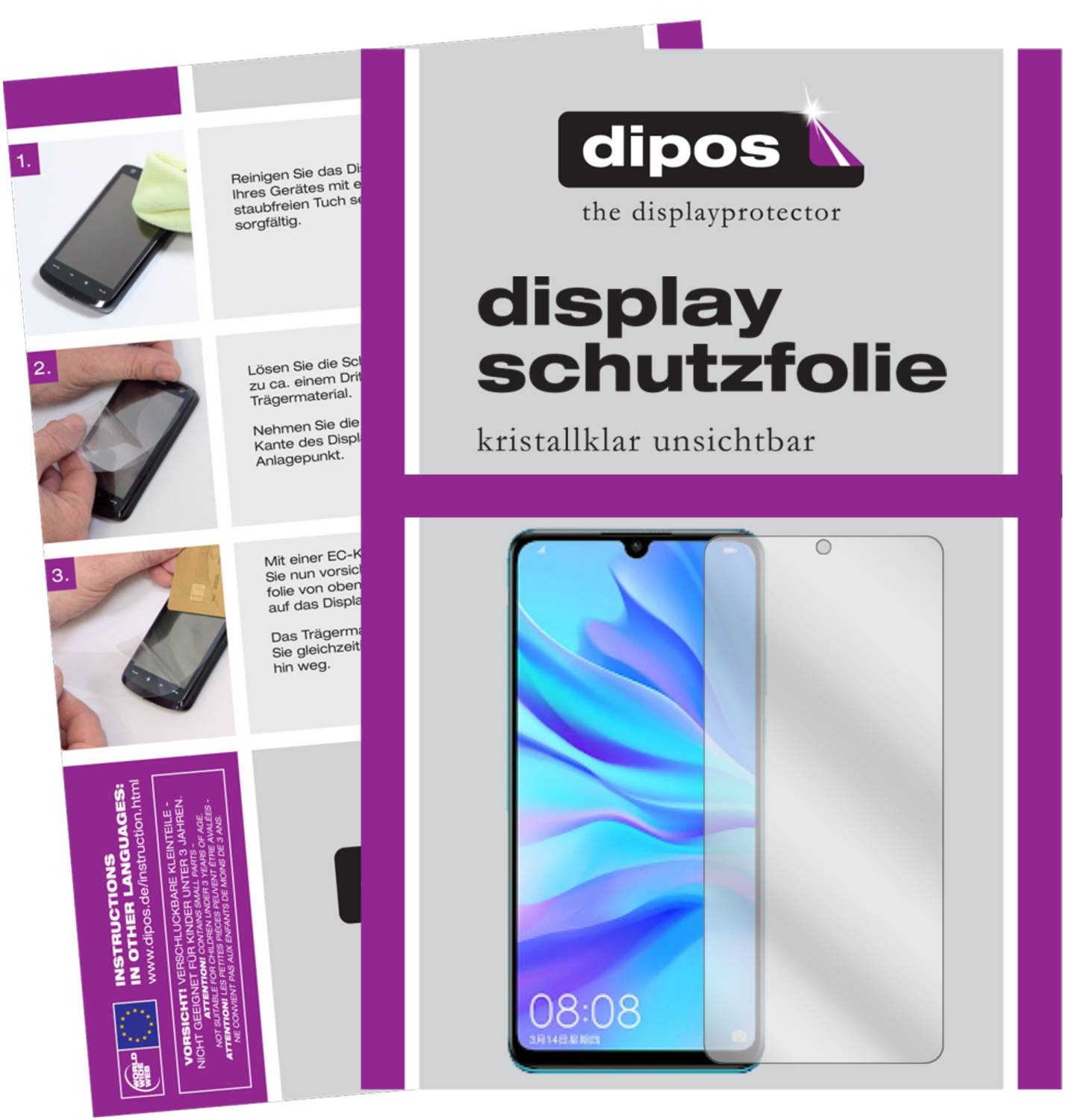 Dipos 2 Pellicole Protettive Crystalclear Per Huawei P30 Lite - Made In Germany, Taglio Laser, Qualità HD, Senza Bolle - 2