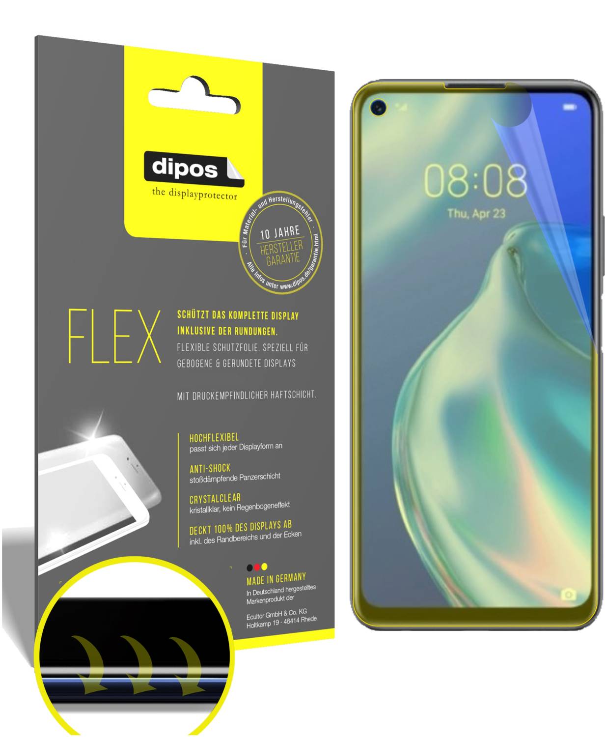 2x Pellicola Protettiva per Huawei P40 Lite , rivestimento al 100%, Protezione