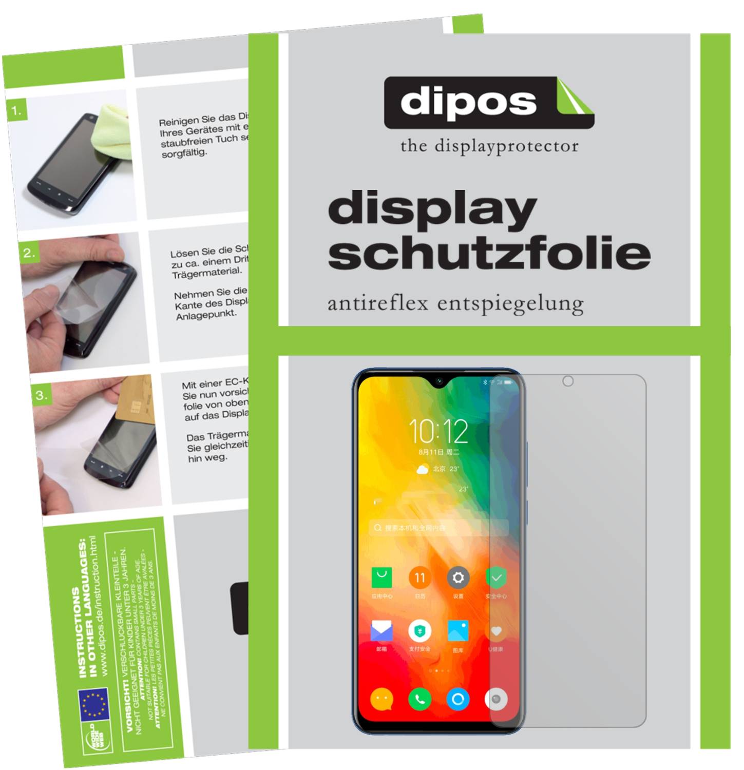 2x Pellicola per Lenovo K6 Enjoy posteriore Protettiva Protezione Schermo
