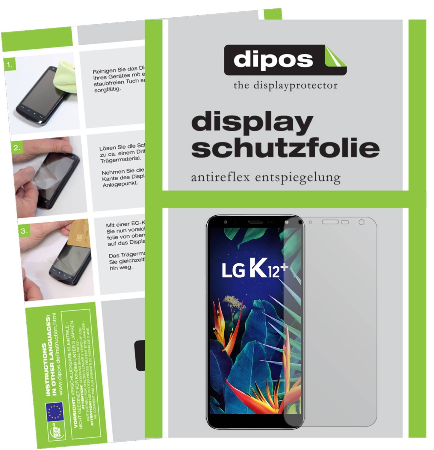 Dipos 2 Pellicole Protettive Antiriflesso Per LG K12 Plus, Opache E Anti-impronta, Made In Germany - 2