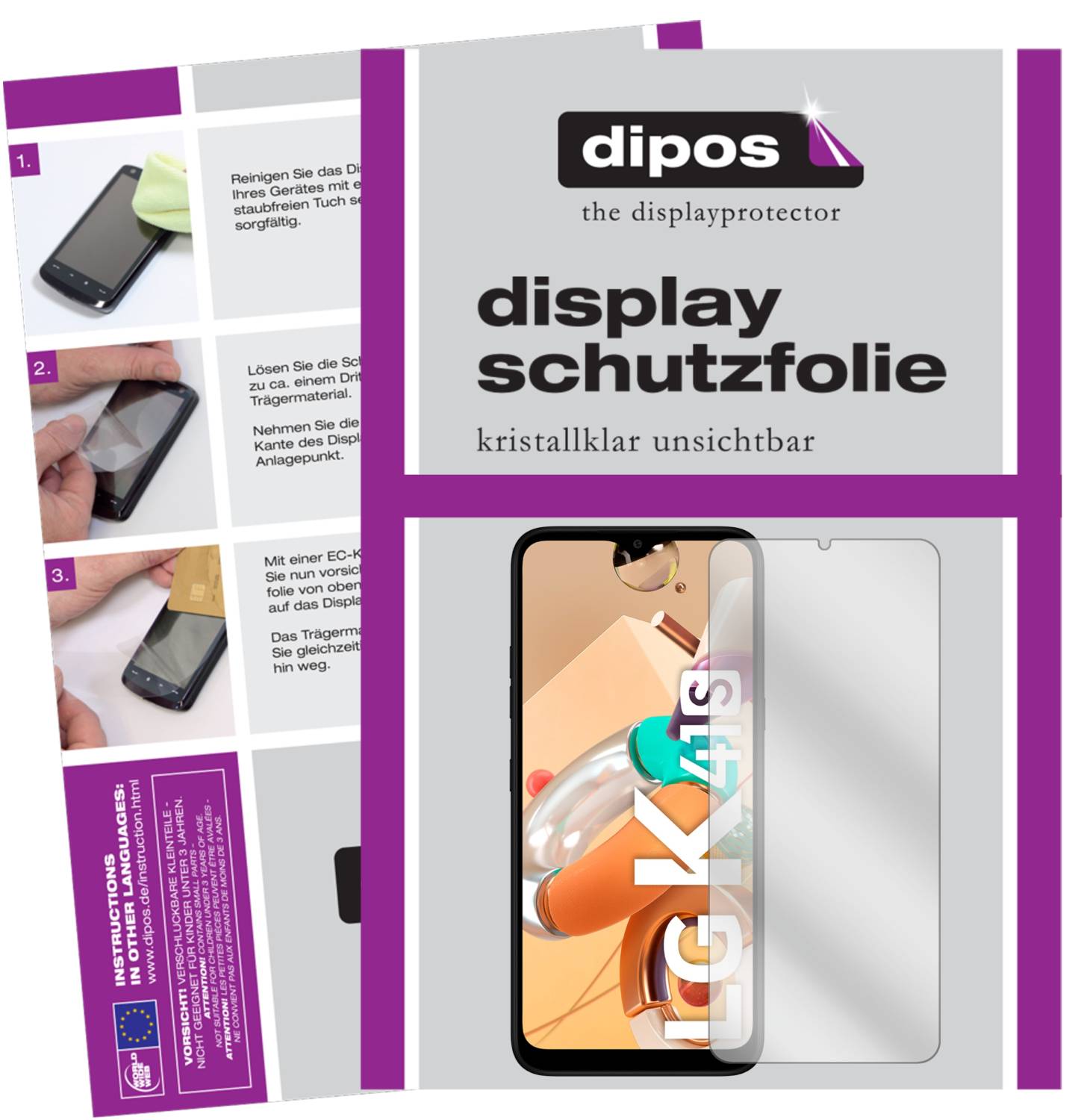 dipos I 2 X pellicola protettiva opaca compatibile con LG K41S