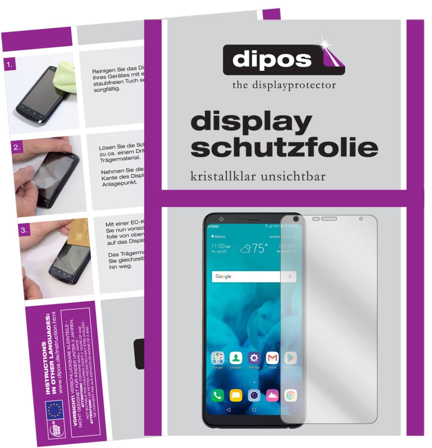 Pellicola Protettiva Dipos Crystalclear Per LG G4 | Confezione Da 4 | Made In Germany | Trasparente HD | Anti-graffio - 2