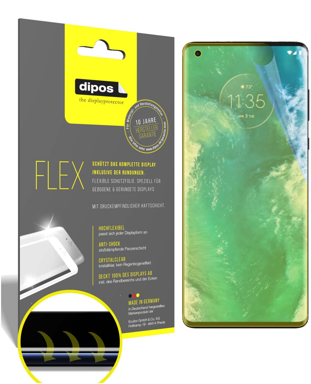 dipos I 3X Pellicola Protettiva Compatibile con Motorola One