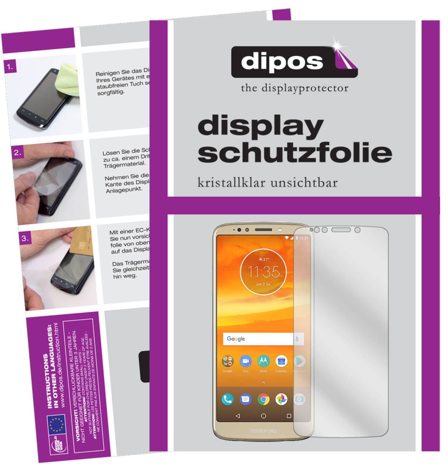 Dipos - 6x Pellicola Protettiva Compatibile Con Motorola One Action Pellicola Di Protezione Cristallo 4051837438227