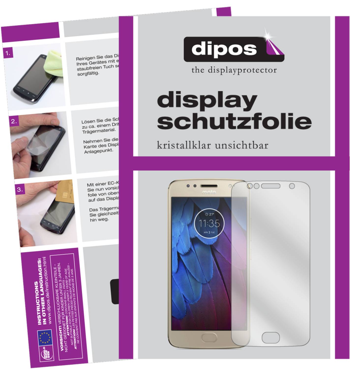 Pellicola per Motorola Moto G5 Prottetiva Protezione Vista 4 modi dipos