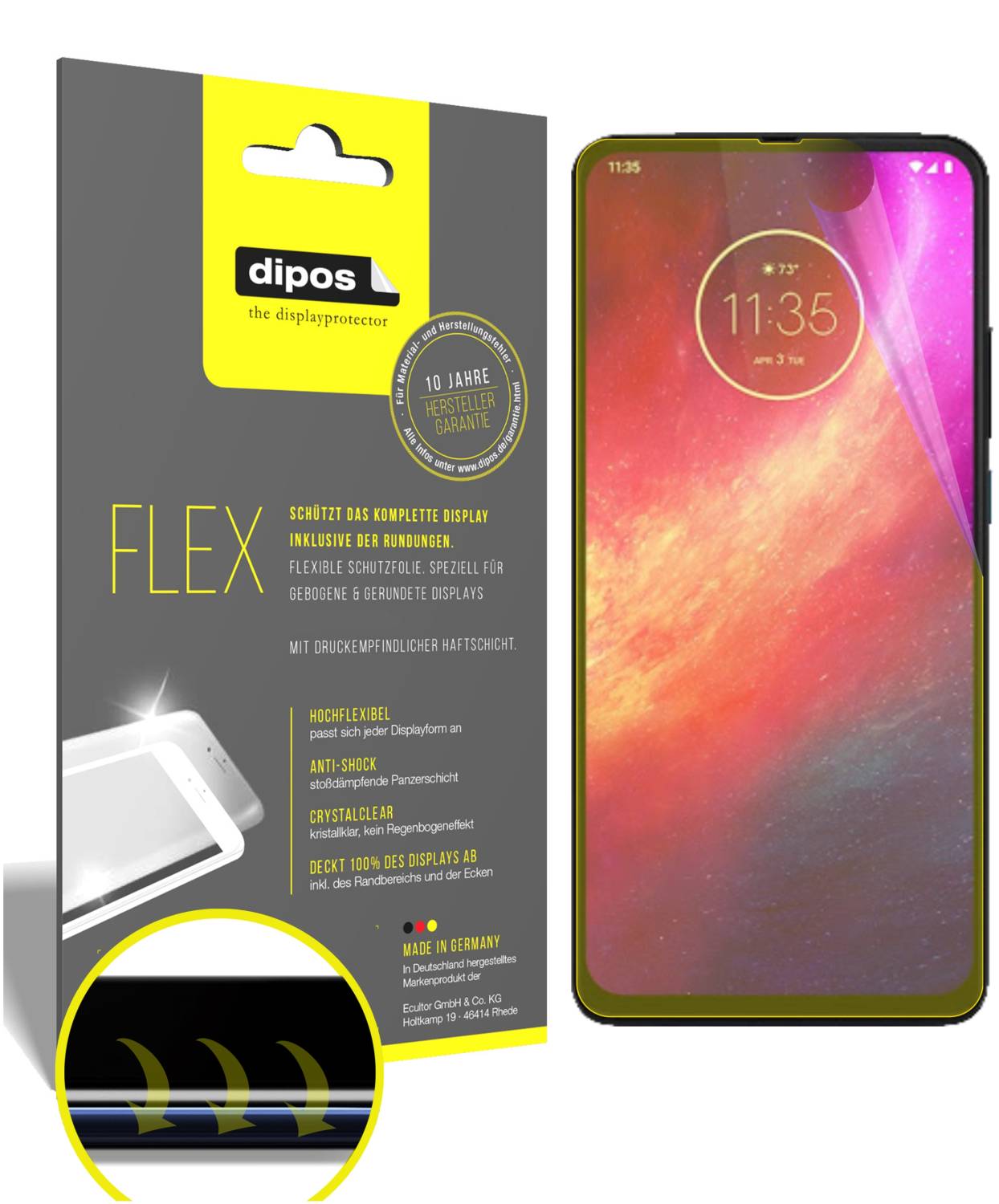 Pellicola protettiva Privacy per Motorola Signature Protezione Antiurto Anti-Shock