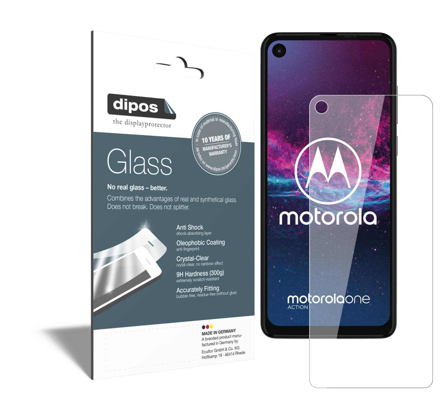 Dipos I 2X Pellicola Protettiva Opaco Compatibile Con Motorola One Zoom Protezione Vetro Flessibile 9H (1x Anteriore 1x Posteriore
