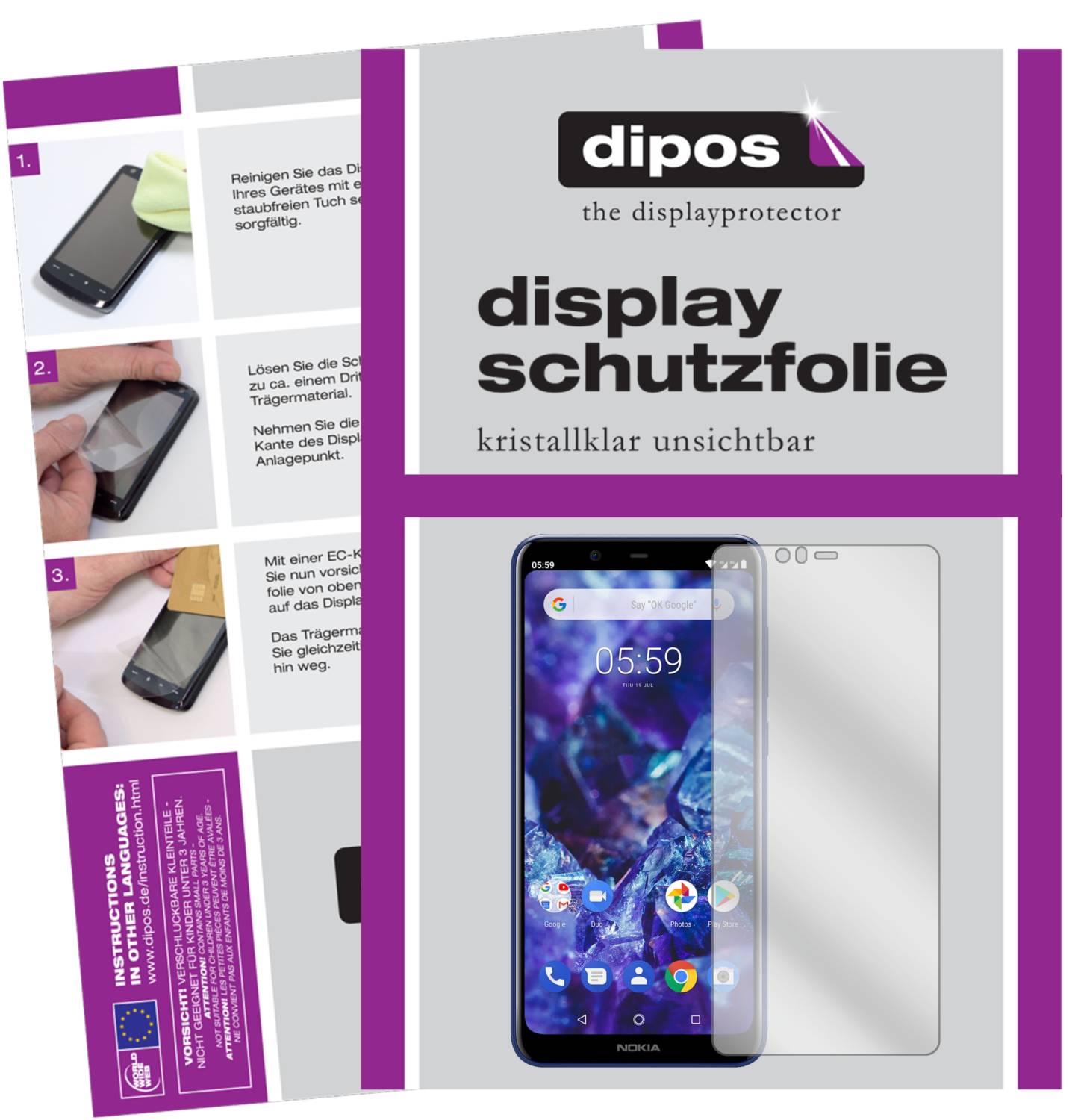 2x Pellicola per Oukitel K5000 Protettiva Protezione Schermo Cristallo dipos