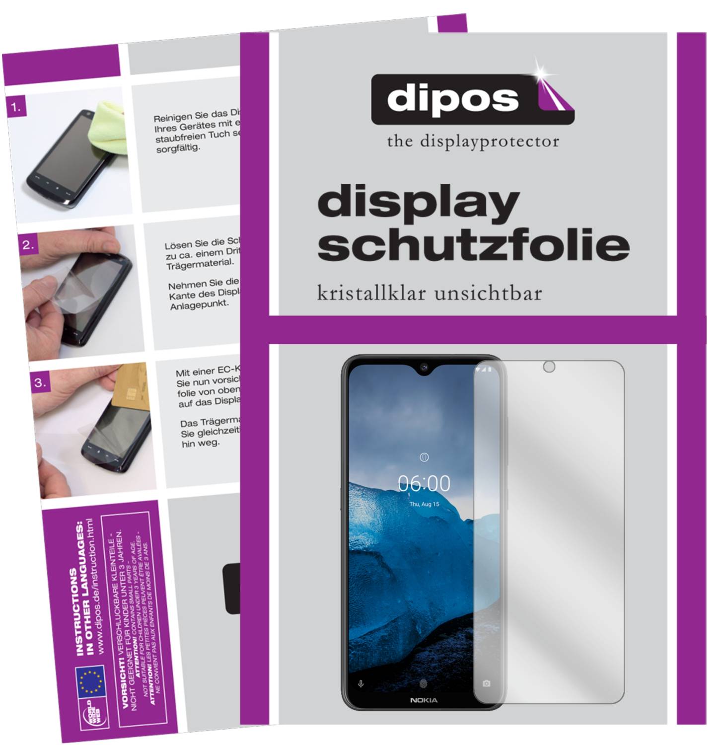 Dipos 2x Pellicola Protettiva Antiriflesso Per Nokia 2.2 - Opaca E Anti-impronta - Made In Germany