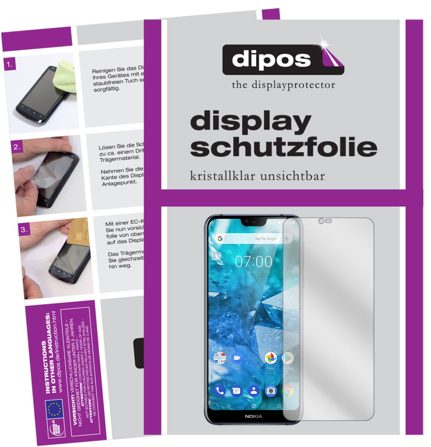 2+2x Pellicola per Google Pixel 4 Protettiva Protezione Claro Display dipos