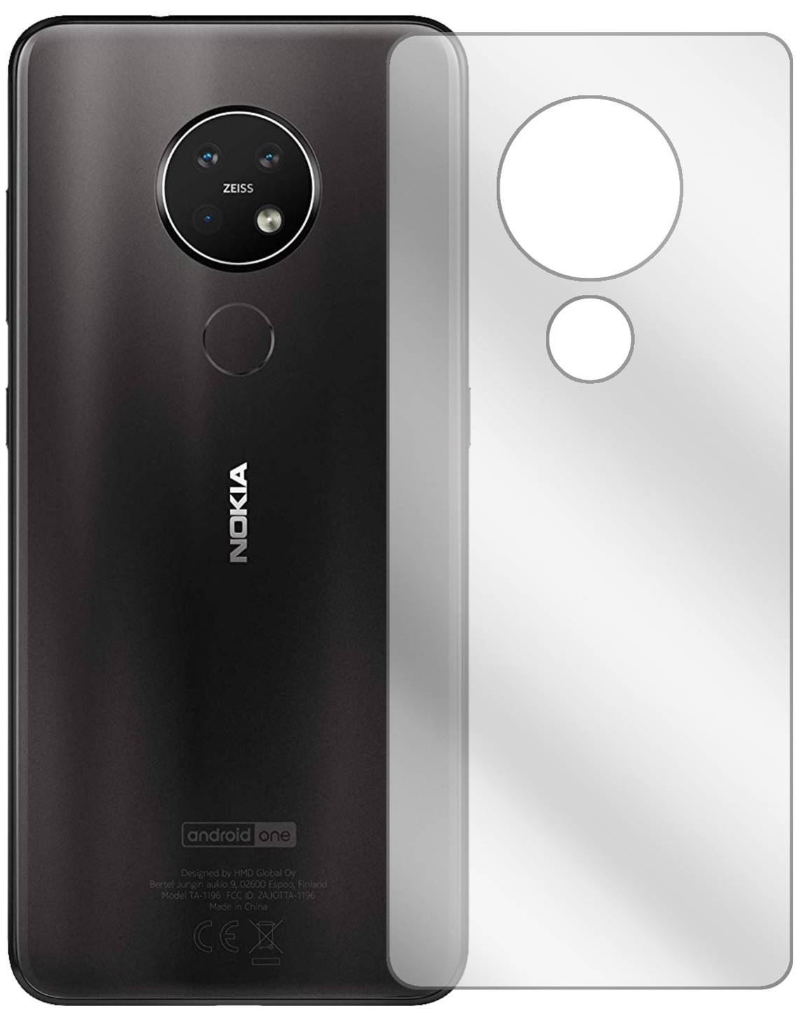 2x Pellicola per Nokia 7.2 posteriore Protettiva Protezione Schermo Antiriflesso