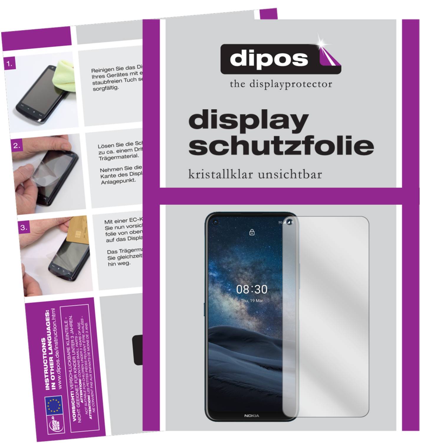 5x Pellicola Protettiva per Nokia 8.3 5G Protezione Schermo Antiriflesso dipos