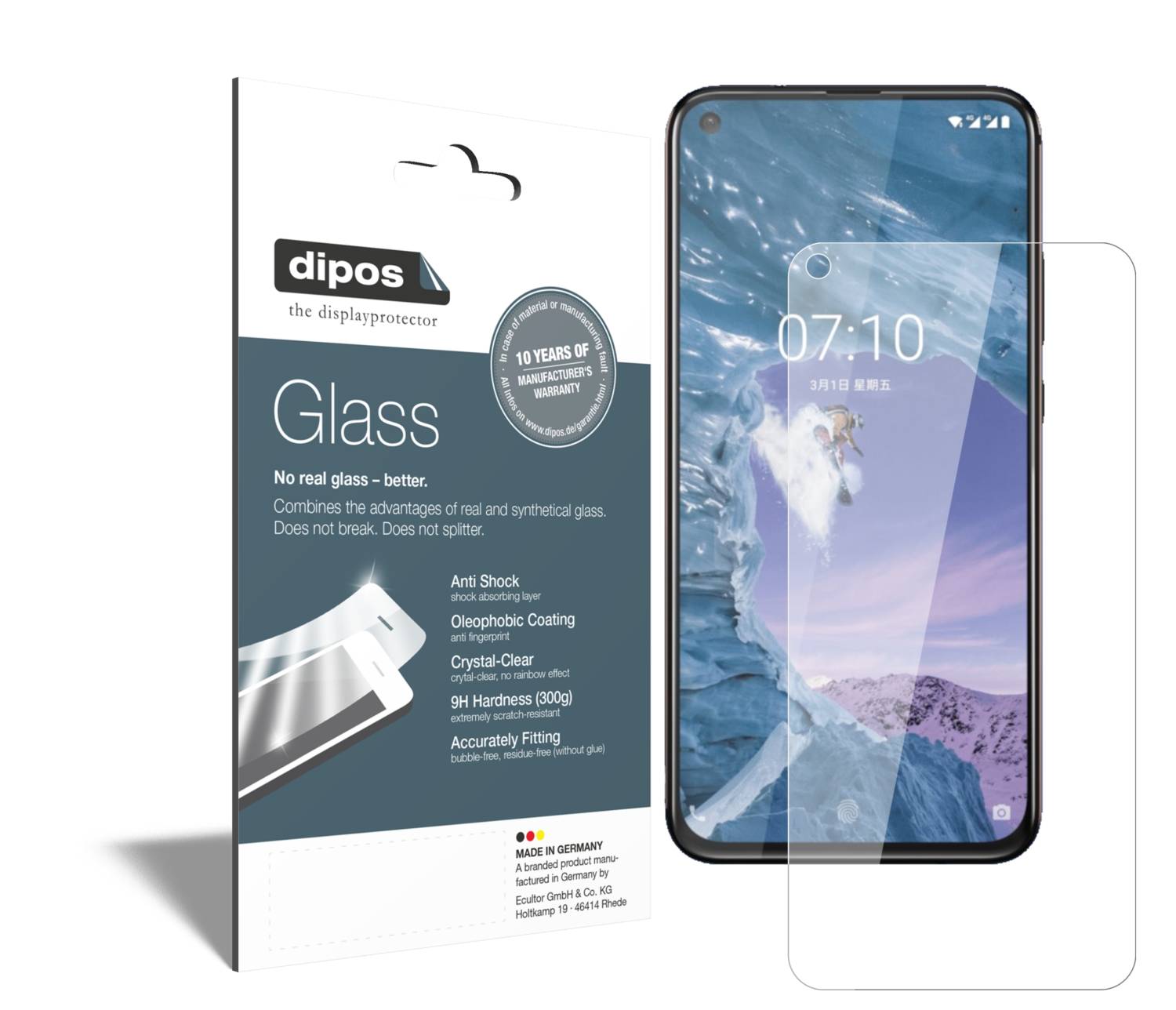 Dipos Pellicola Protettiva Privacy Per Nokia 5.3 – Filtro 4 Vie Antispia, Opaca, Made In Germany, Più Piccola Del Vetro