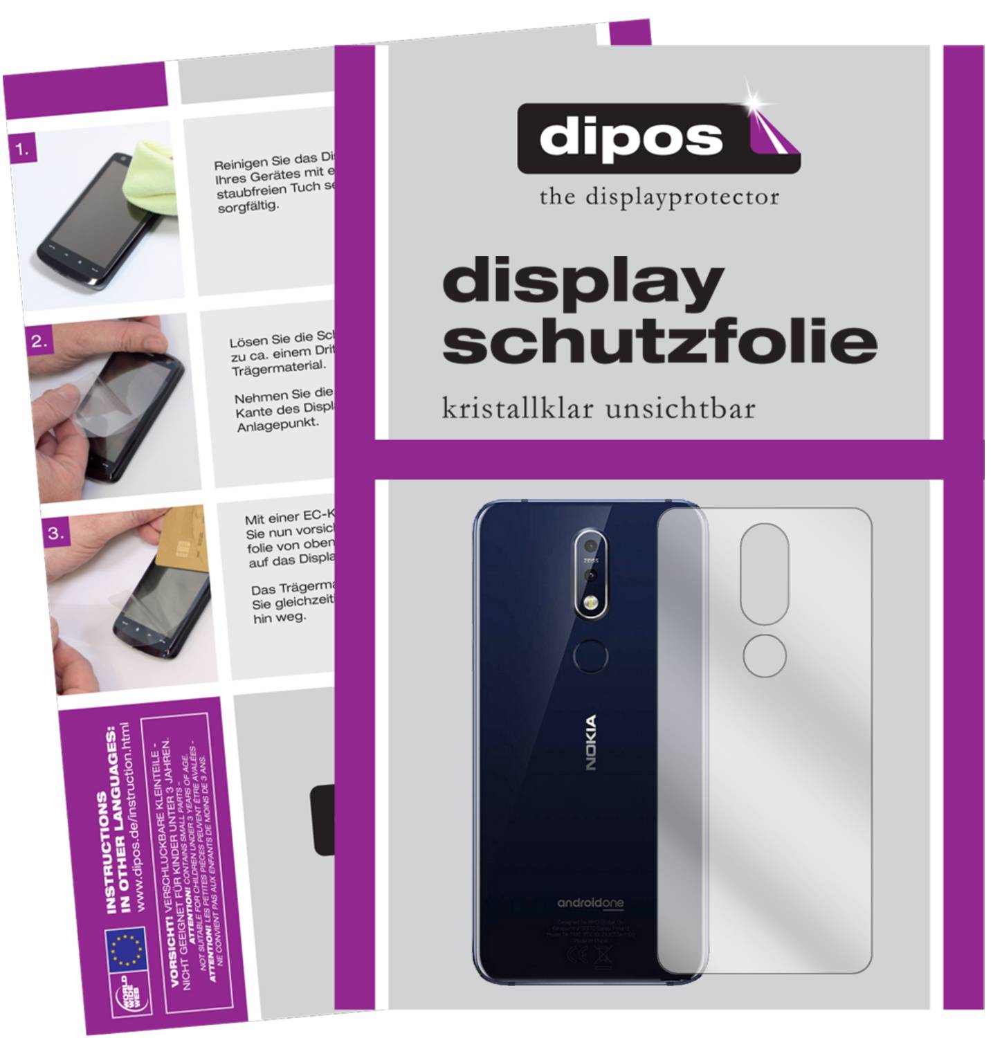 6x Pellicola per Motorola One Protettiva Protezione Schermo Cristallo dipos