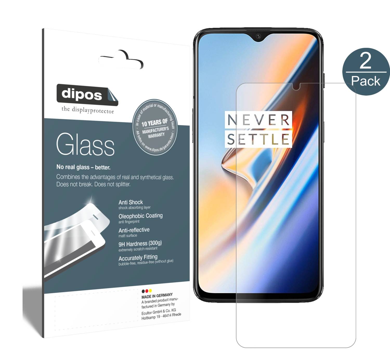 dipos I Pellicola Protettiva Opaco Compatibile con OnePlus 9 5G Protezione Vetro Flessibile 9H