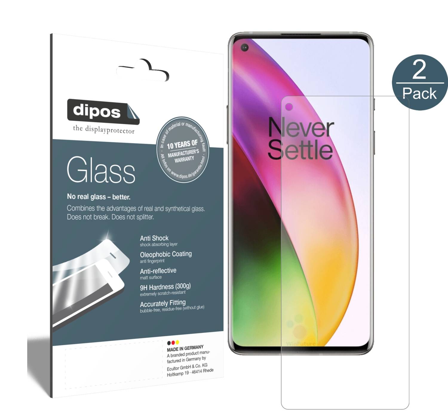 Pellicola Protettiva per OnePlus 8 Pro Protezione opaco Vetro Flessibile 9H
