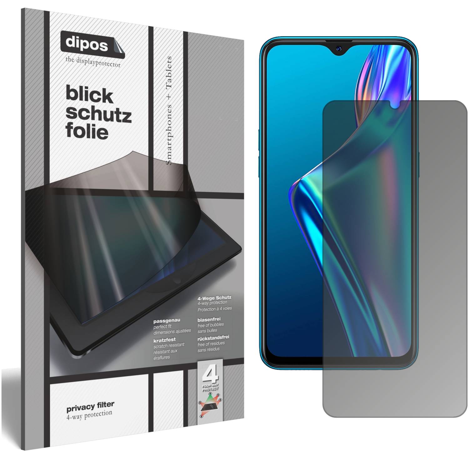 dipos I 2X Pellicola Protettiva Opaco Compatibile con Oppo A12 Protezione Vetro Flessibile 9H