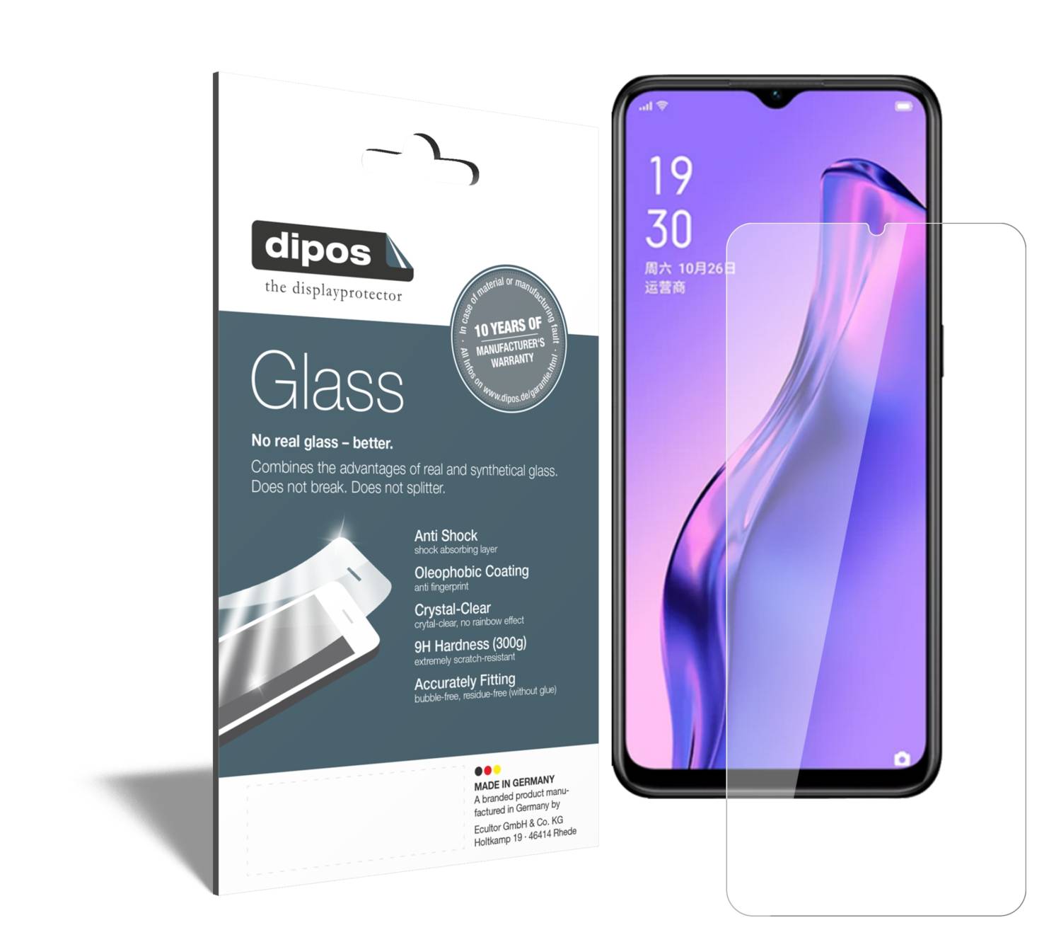 dipos I 2X Pellicola Protettiva Opaco Compatibile con Oppo