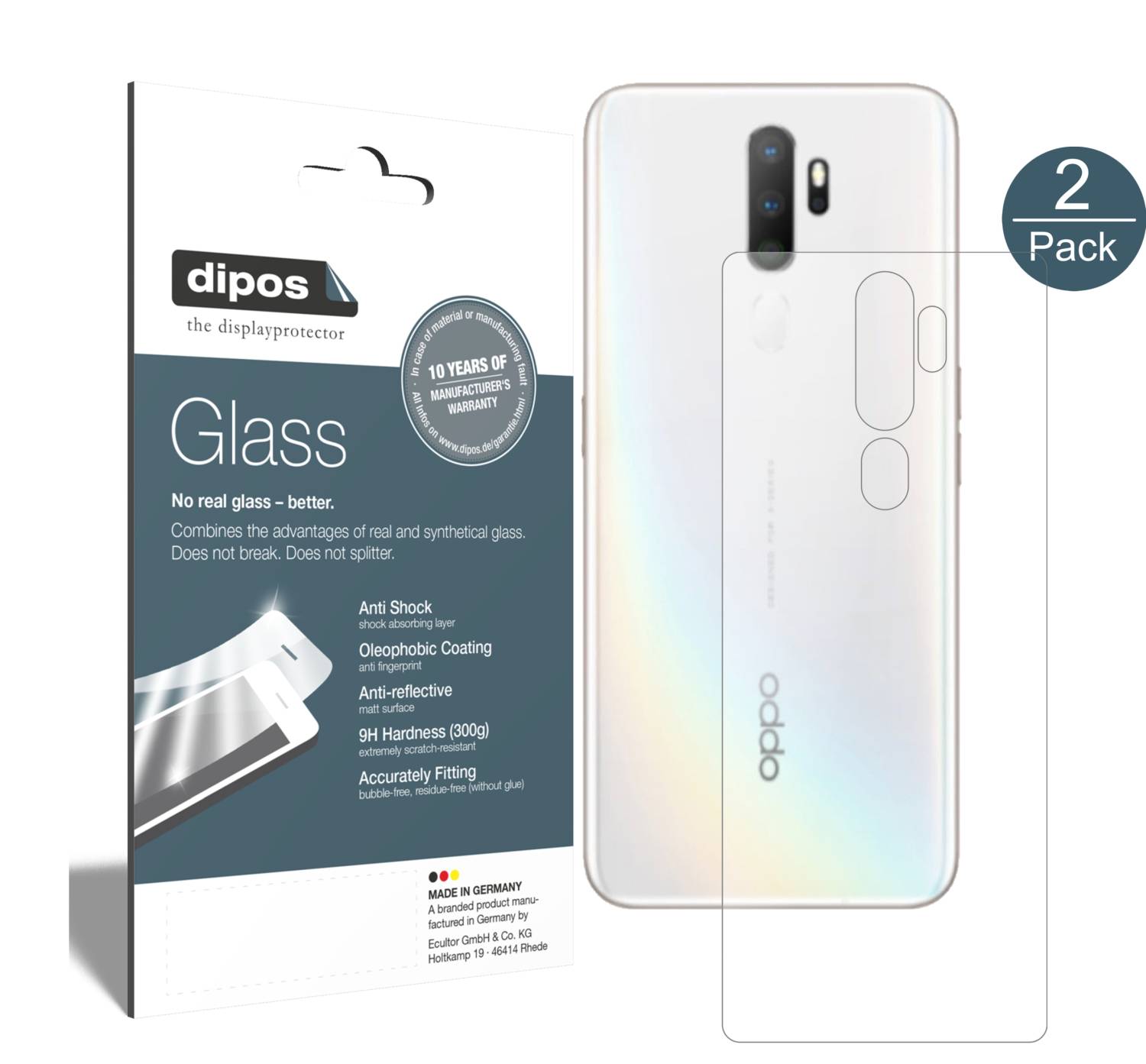 Dipos 6X Pellicola Protettiva In Cristallo Per Oppo A9 (2020) – Made In Germany – Taglio Laser