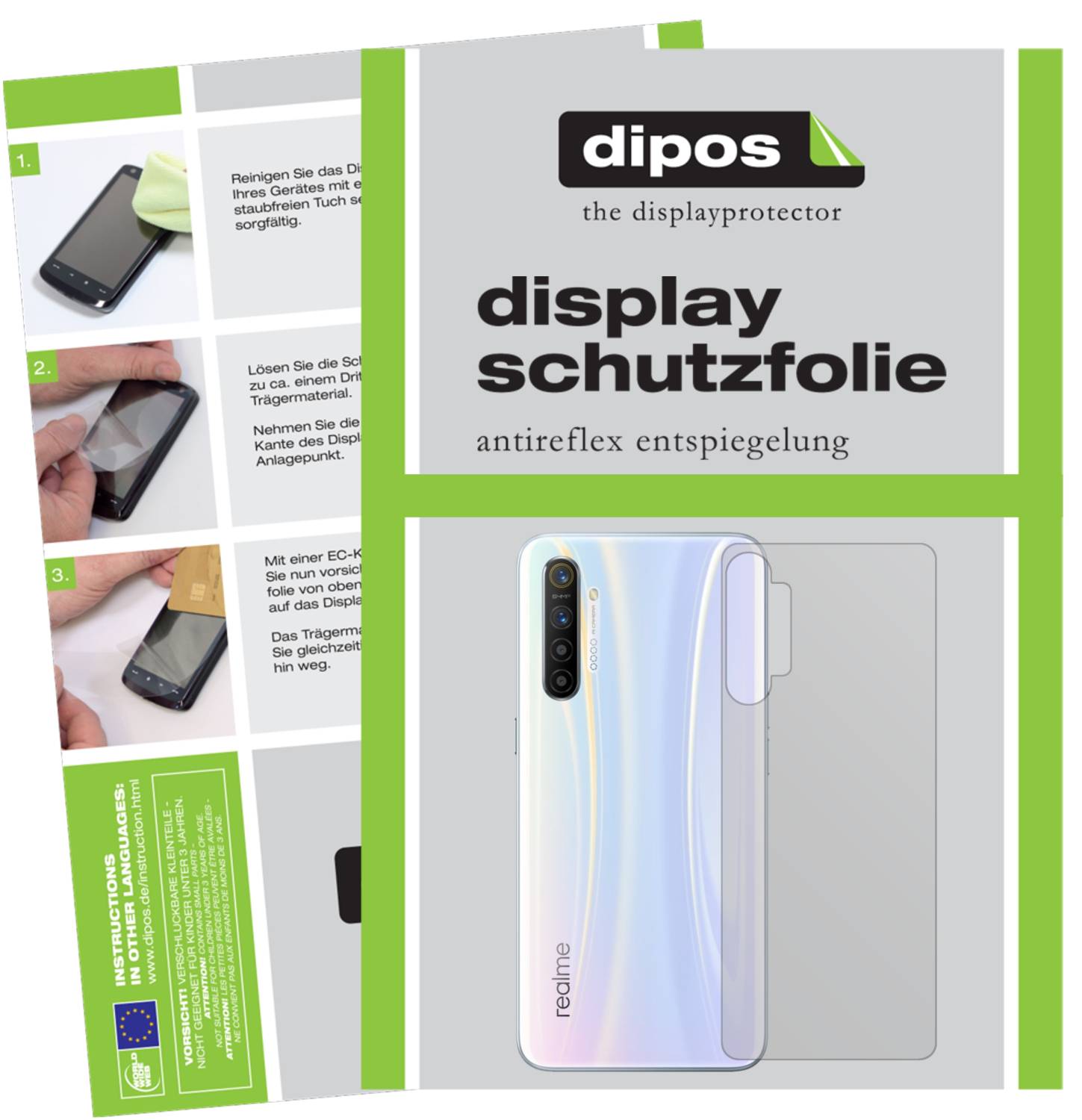 Dipos 6 Pellicole Protettive Antiriflesso Per Oppo Realme X2 - Opache, Anti-impronta, Made In Germany, Taglio Laser - 4