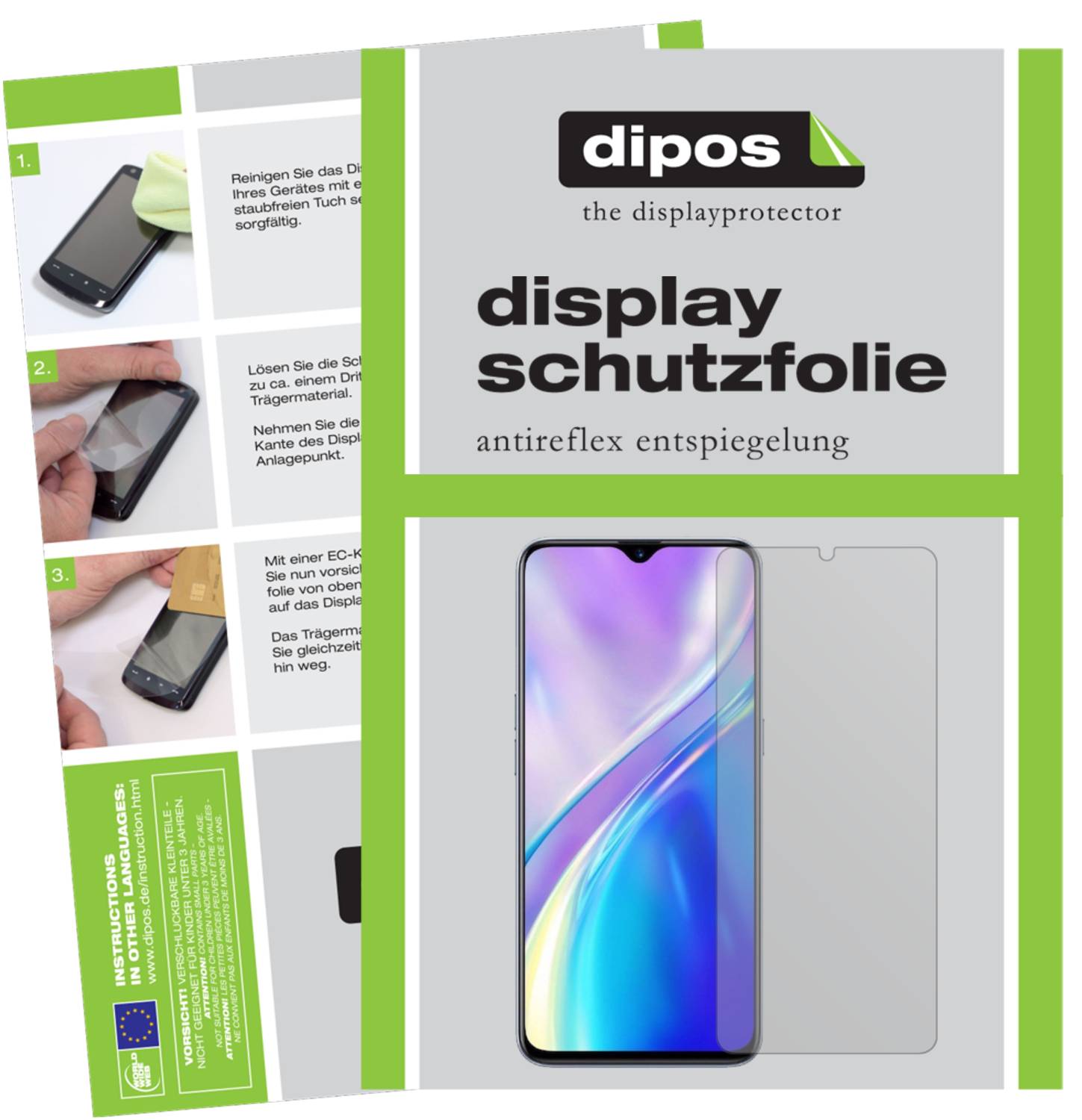 dipos I 2x Pellicola protettiva compatibile con Oppo Realme